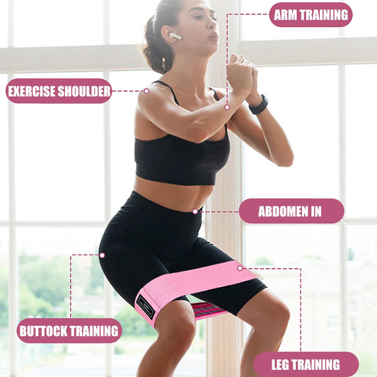 1 Set Women's Resistance Bands Stretch Bands for Fitness Yoga Squats and Butt Exercises Includes Three Resistance Levels