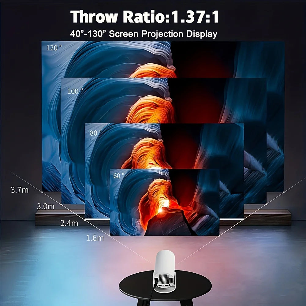 Smart Mini Projector HY300 Android 14 Support 4K 1280*720P Home Cinema Outdoor Portable Projector WiFi 6 BT5.0 Theater Projetor