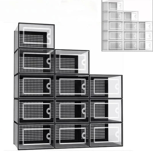 Shoe Box Organizer, Clear Stackable Plastic Storage For Sneakers, Dust-Proof Design To Keep Shoes Visible & Protected