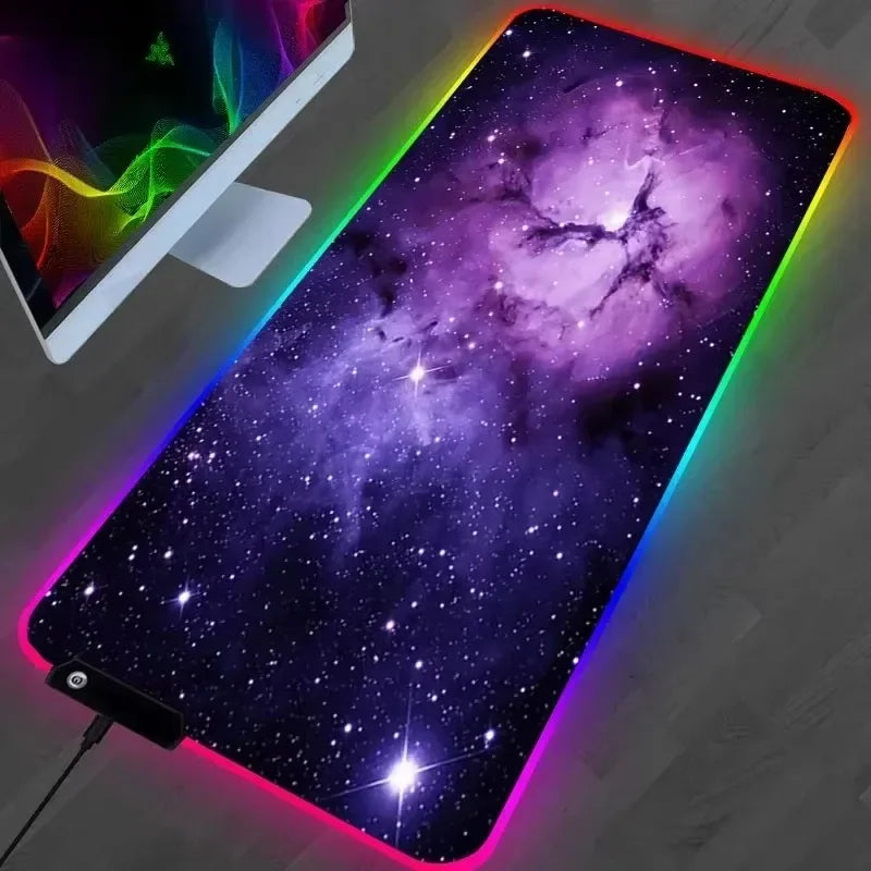 Hot Sell RGB Galaxy Milky Way Mouse Pad Carpet PC Gamer Computer Keyboard Desk Mat anti-slip Mousepad Gaming Accessories 900X400