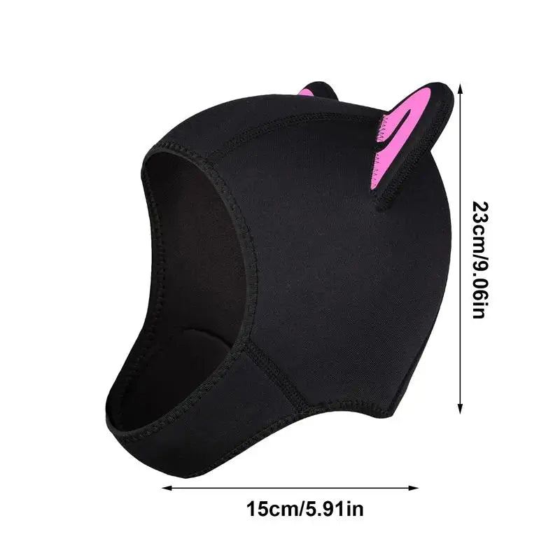Diving Hats for Men Warm Ergonomic Swim Hat Cat Ears Diving Hat Wear-Resistant Surf Hats for Surfing Snorkeling Water Sports