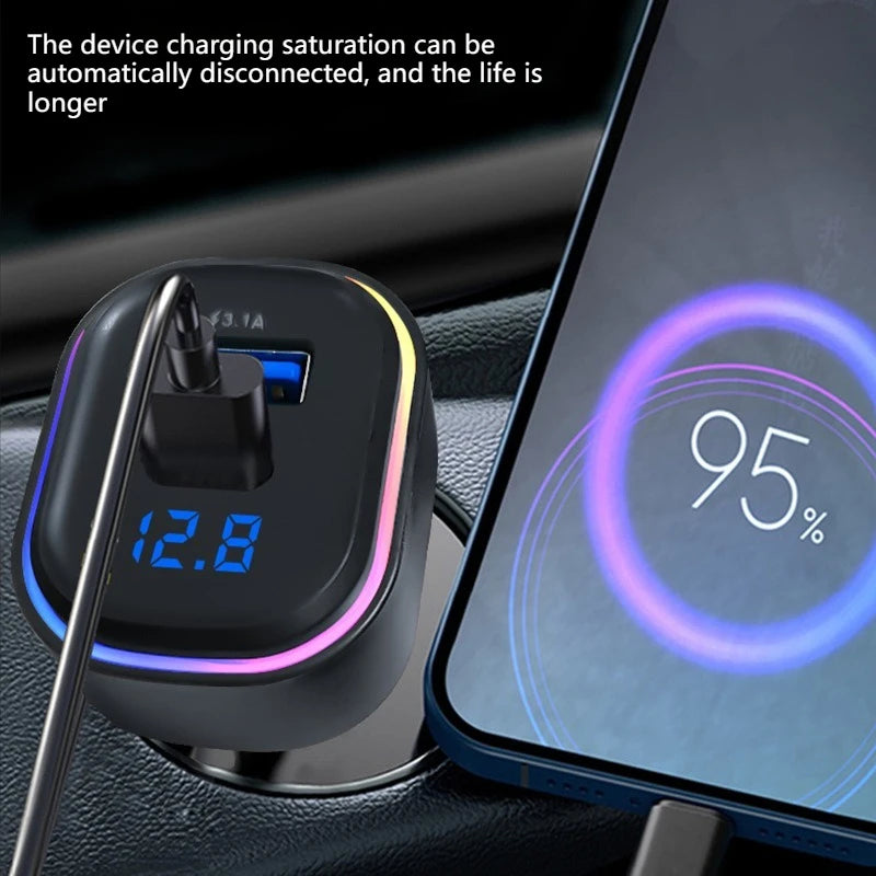 22.5W Fast Car Charger 7-Port Expansion Simultaneous Front and Rear Charging Type-C USB Family Travel Adapter Charger