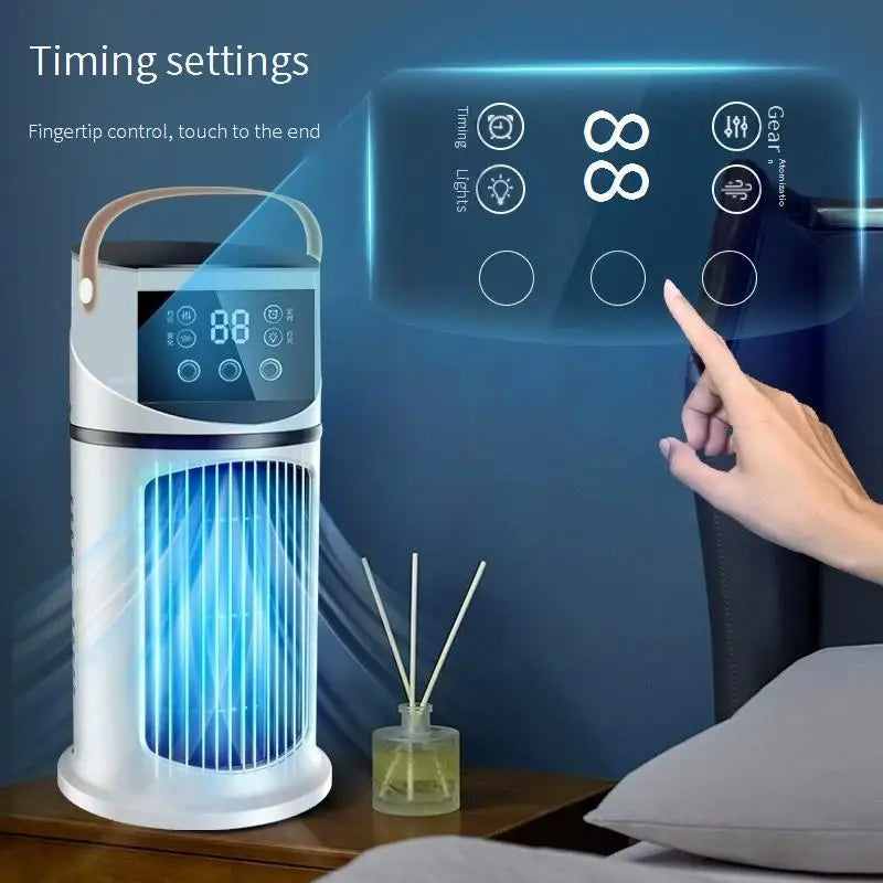 Spray Cooling Fan Air Cooler for Home Office with Strong WindusbMultifunctional Timed Cooling Fan