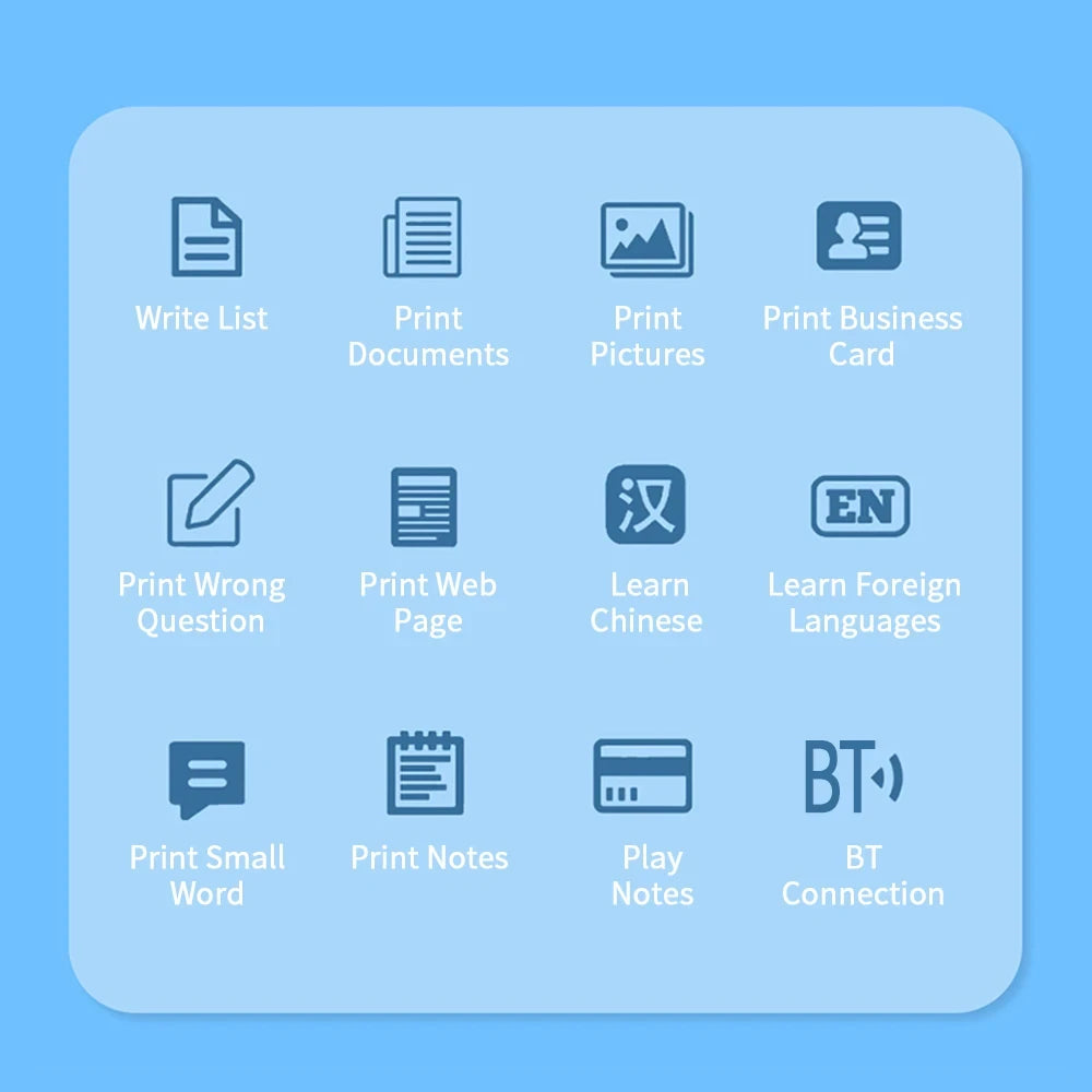 Mini Bluetooth Thermal Printer 200dpi for Labels, Photos, and Memo Printing - Portable with USB Cable