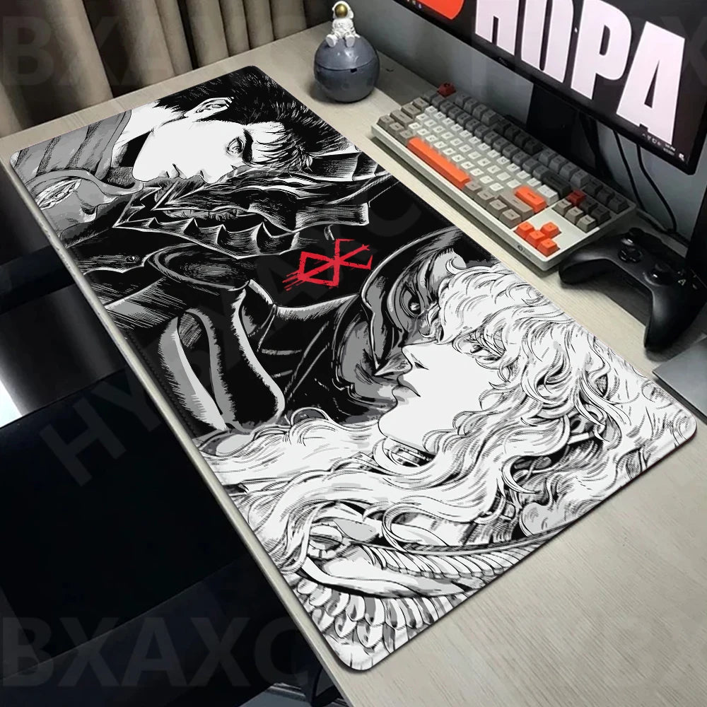 Guts sword in berserk Mouse Mat Berserk Guts Gamer Gaming Mouse Pad Computer Accessories Big Keyboard Laptop Padmouse Speed Desk