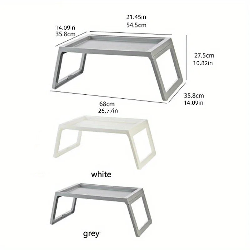 Multi-function Foldable Laptop White Desk with Stabilizing Legs, Portable Study Table for Bed Office, Household Desks Furniture