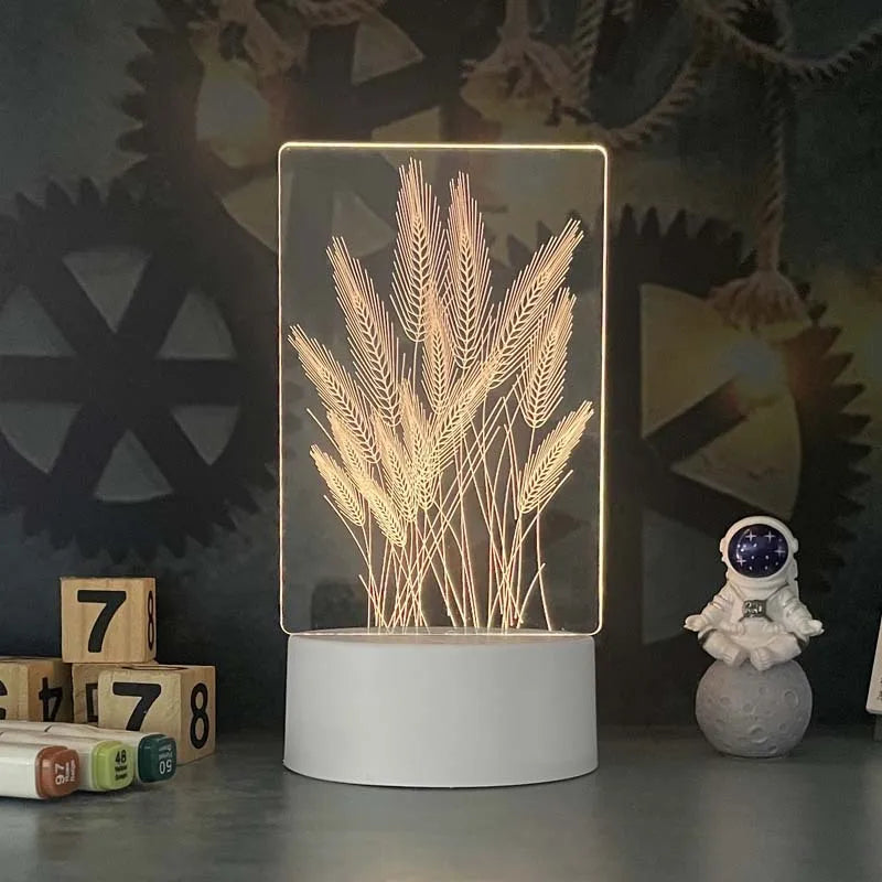 Romantic Love 3D Acrylic Led Lamp for Home Children's Night Light Wedding Decoration Birthday Party Valentine's Day Bedside Lamp
