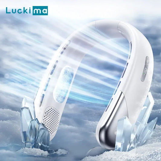 Portable Neck Fans for Outdoors Sports Rechargeable USB Mini Air Conditioner Fan Bladeless Neck-hanging Cooling Fan Air Cooler