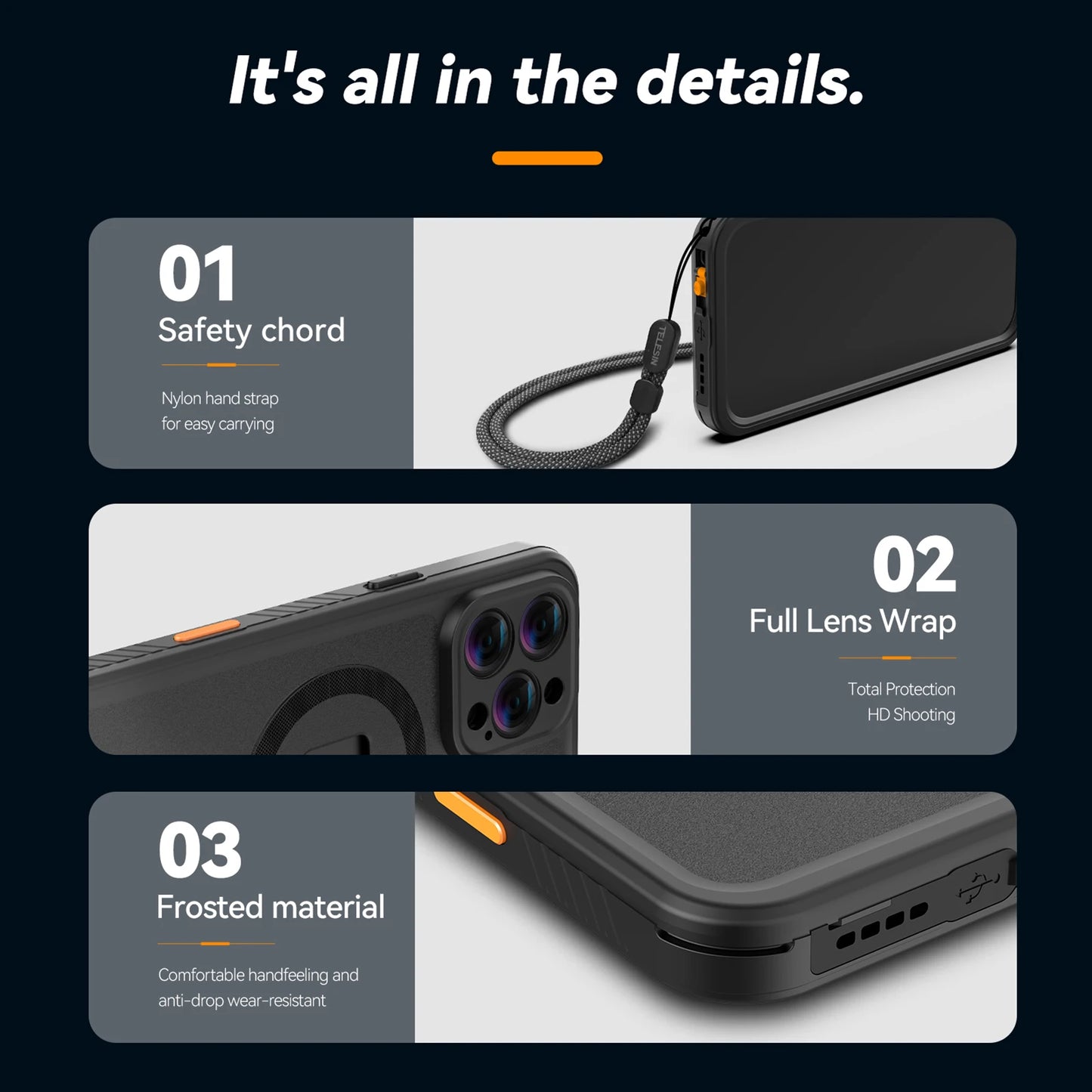 Waterproof Phone Case Magnetic Diving Case for Phone IP68 Waterproof Underwater Housing Protective Case for iPhone Phone