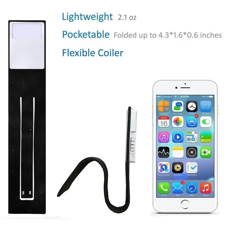 Bookmark Book-light Stepless Dimming E-book Kindle light 3 colors temperature Folding Rechargeable With Clip-On Bed Reading Lamp