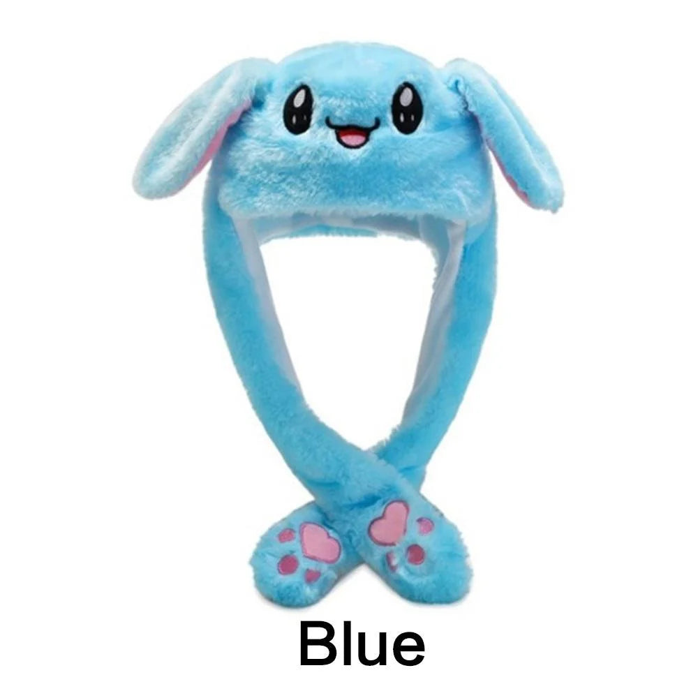 Rabbit Ear Hat Cute Cartoon Bunny Hat Ear Moving Kawaii  Bunny Ears Soft Plush Hat Cap Winter Hat for Fairy Birthday Gifts