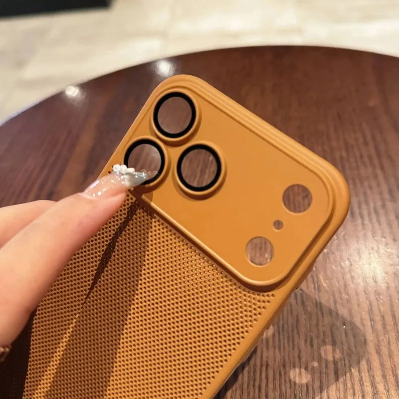 For Iphone 17 Pro Max Heat Dissipation Hard Phone Case for Iphone 17 Air 17pro 16E 16Promax Cooling Honeycomb Mesh PC Shell