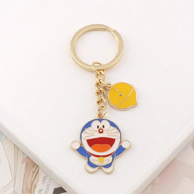 Anime Doraemon Keychain Trinket Jewelry Kawaii Car Key Chain Key Ring Cartoon Backpack Pendant Decorations Kids Birthday Gift