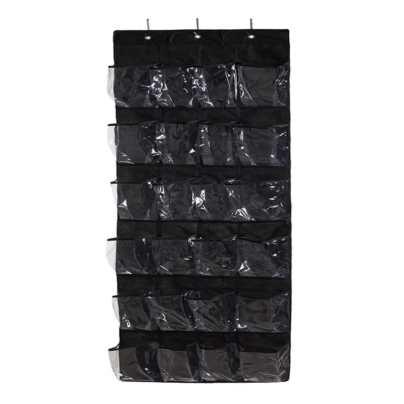 24 Grid Wall-mounted Shoes Organizer Rack Over Door Hanging Storage Holder Rack Bedroom Closets Shoes Storage Bag for Room