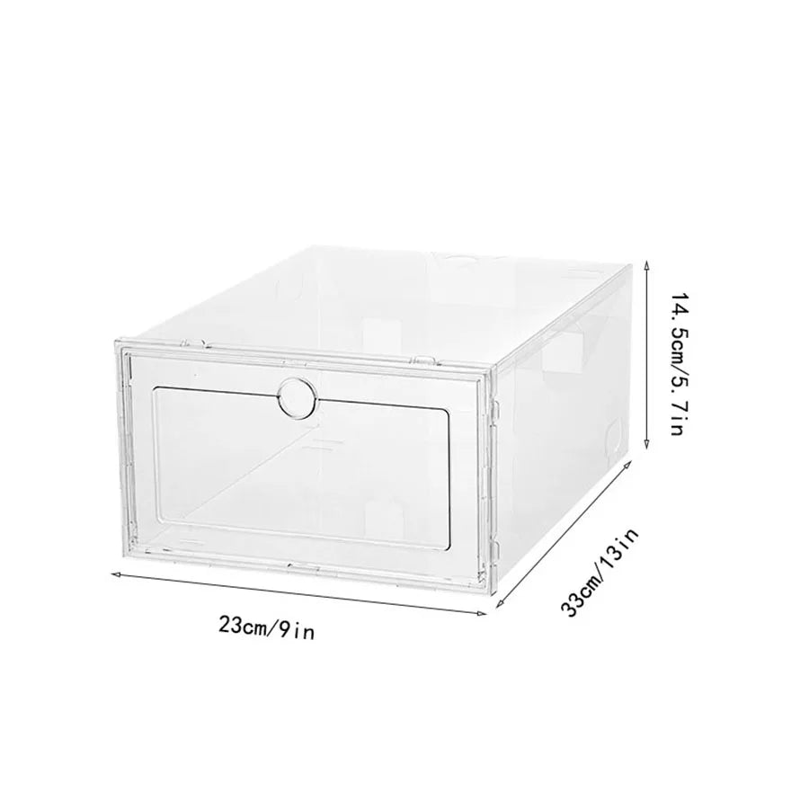 12pcs/set，Shoe Storage Box, Clear Stackable Shoe Organizer for Closet, Space Saving Foldable Shoe Rack Sneaker Container