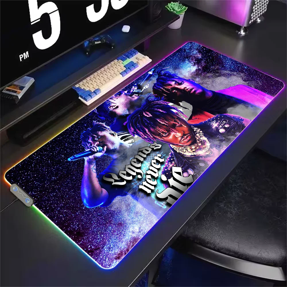 Rapper Juice WRLD Legends Never Die For Rgb Mouse Pad Xxl Steelserie Laptop Mat Gaming Mousepad Backlit Keyboard Girl Table Pads