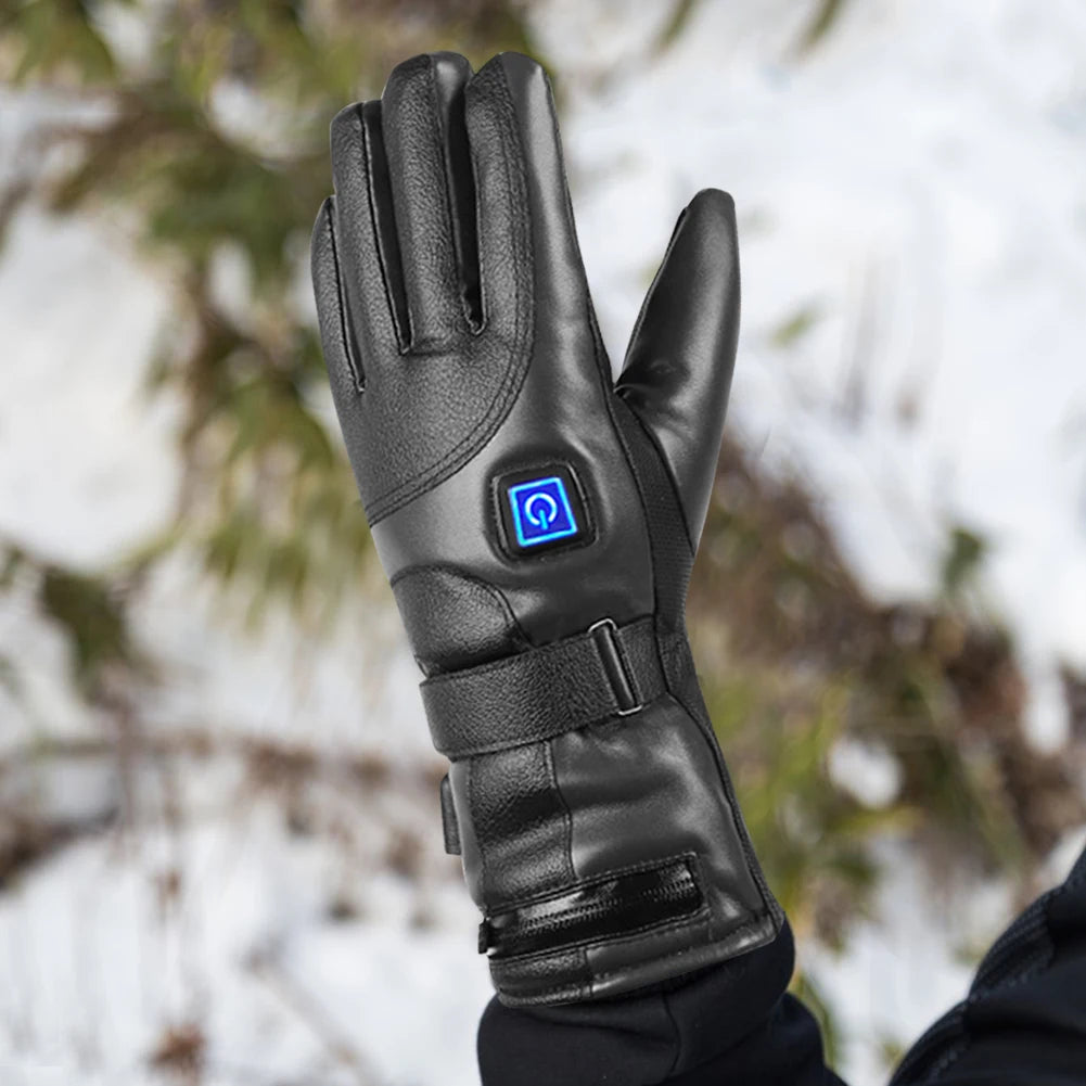 Motorcycle Heated Gloves Thermal Heat Gloves Winter Warm Skiing Motorcycle Bicycle Fishing Waterproof Heated Rechargeable Gloves