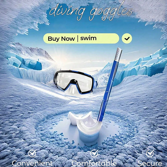 Diving Face Mirror Suction Tube Set For Snorkeling And Swimming Equipment Large Frame Swimming Goggles Adult And Children Swim
