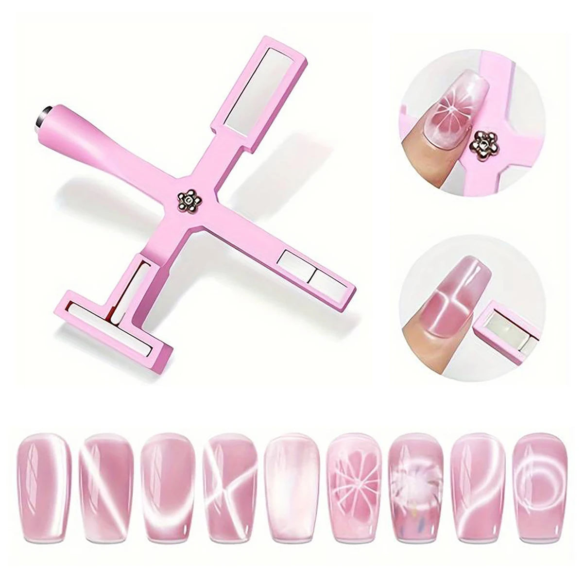 5/6 IN 1 Multi-function Cat Eye Magnetic Stick Nail Magnet Board For Nail Gel Polish Line Strip Effect Magic Nail Art Tools