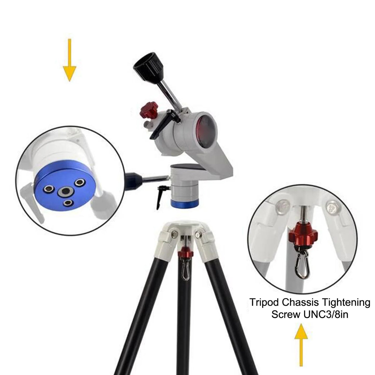 Astronomical Telescope Tripod 2 Sections Adjustable 3/8 Inch Interface 15KG Loading Astronomical Telescope Stand Tripod Tripod