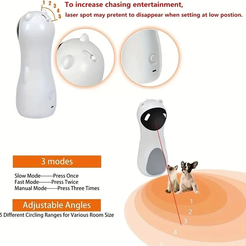 Automatic Cat Laser Toy lnteractive Cat Toys for Indoor Cats 3 Motion Modes 5 Angles Adjustable Rotating Laser Light Pet Toy