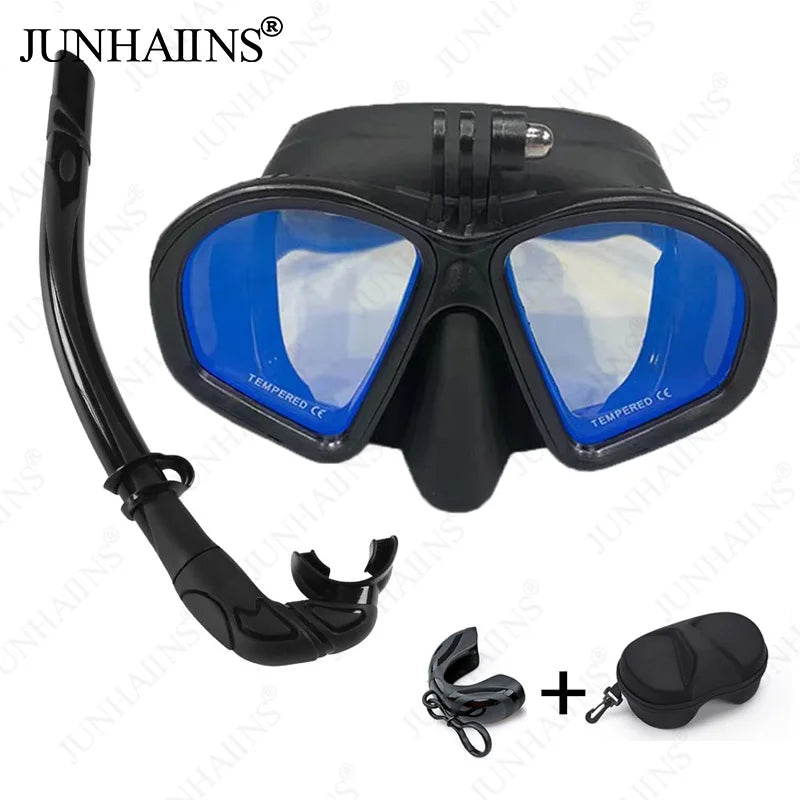 JUNHAIINS diving mask Low capacity multi-purpose diving mask Adult scuba diving mask Men's and women's diving goggles Diving