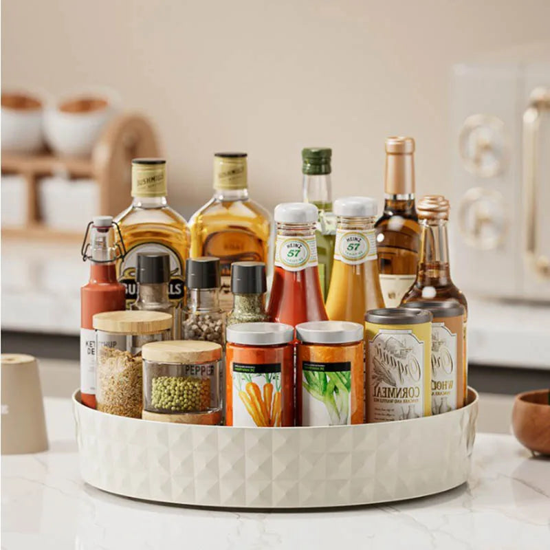 Rotating Spice Rack Organizer For Kitchen Cosmetics Storage Convenient and Space-Saving Solution for Apartments & College Dorms