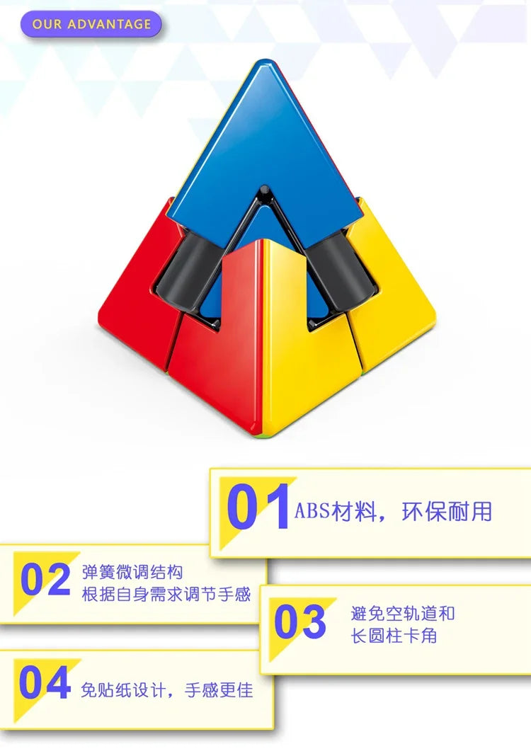 [ECube] Fanxin Duo Pyraminx Strange Shape Pyramid Magic Cube Brain Teaser Puzzle Educational Toy For Children