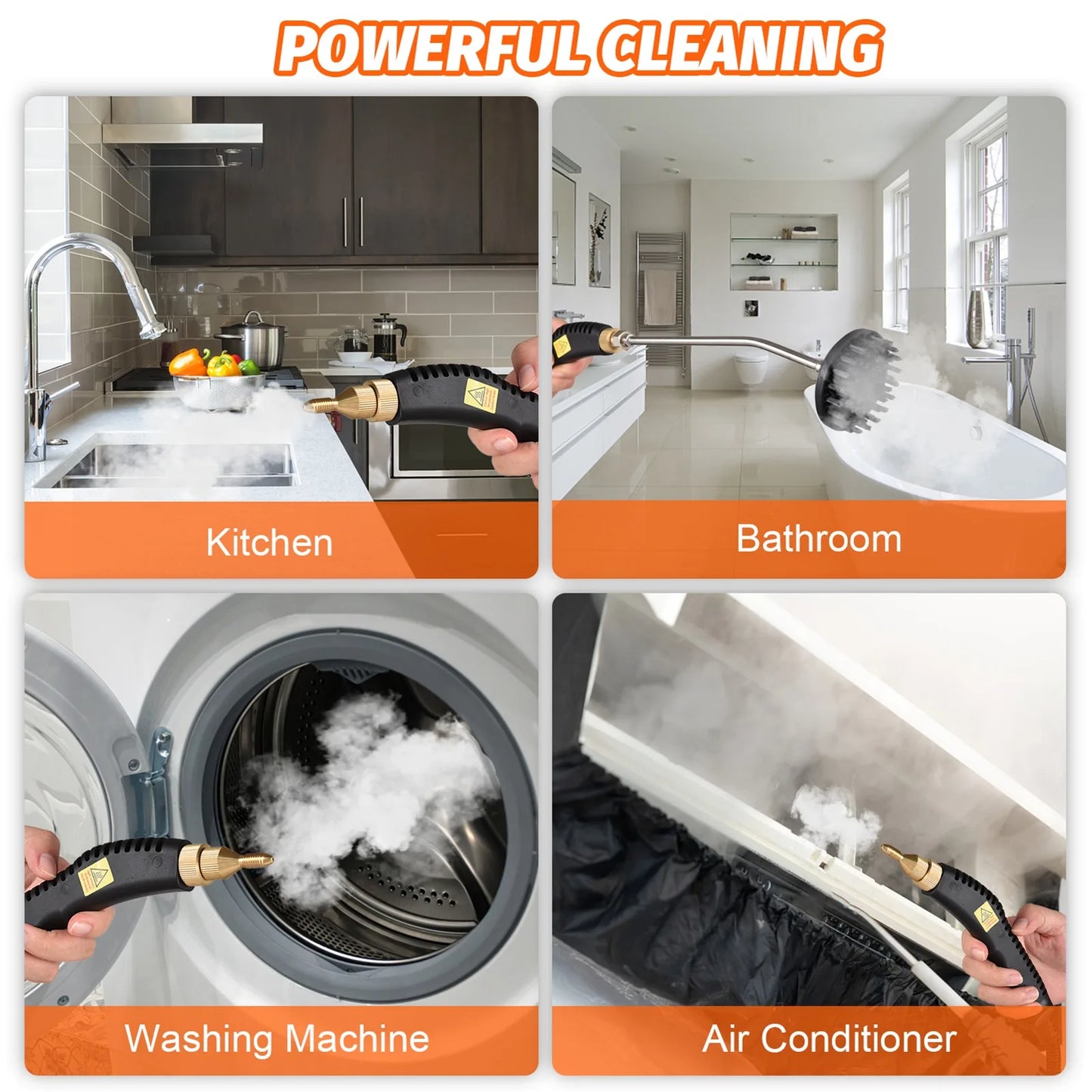 Portable Steam Cleaner 1500W High Temperature High Pressure Mobile Cleaning Machine Steam Cleaner 3.5Bar Handheld Steam Cleaner