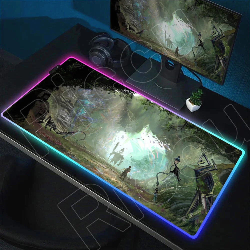 RGB Mousepad Hot Game Clair Obscur Expedition 33 Mouse Pad LED Luminescence Keyboard Deskmat Large Gamer Mice Rug With Backlight
