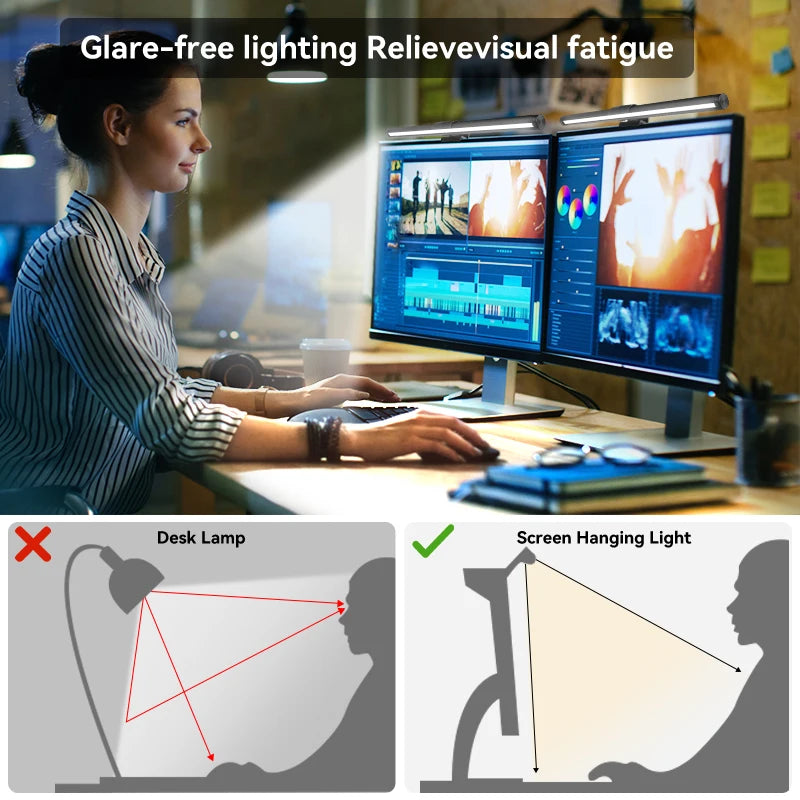 RGB Backlight LED Lightbar Computer Laptop Esport Level Lighting Room Decoration Desk Screen Light Bar Monitor Led Light Fixture