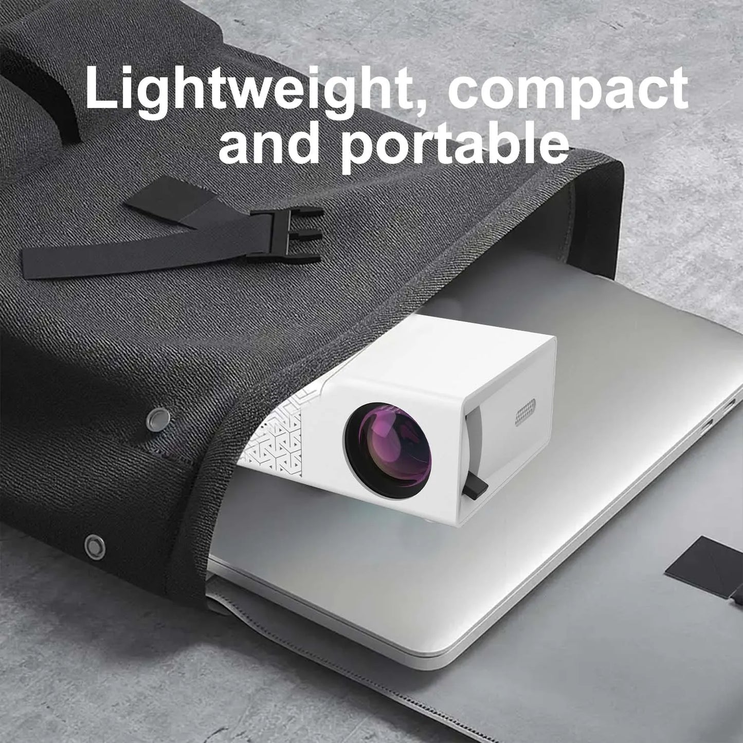 Mini Portable Projector Palm Size with USB HDMI Interface, Compact Home Video Projector for Indoor Use