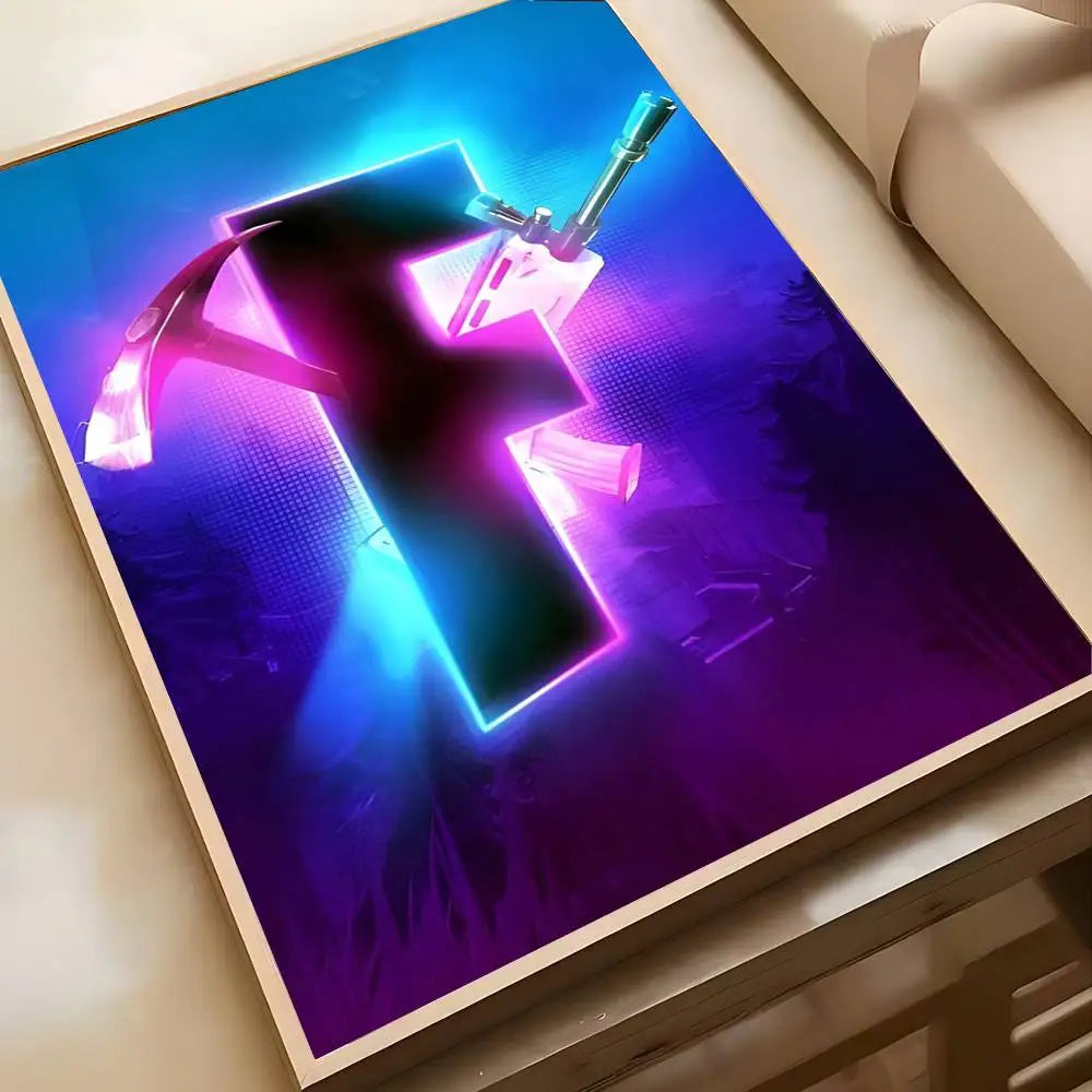 Hot Game F-Fortnites-Wallpaper Cool Poster Art painting poster with prints Home bedroom living room decoration gift