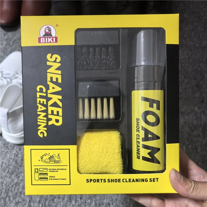 Shoes Cleaner Suit Foam Dry Cleaning 150ML Water-Free Foam Sneakers Cleaner Shoe Brush Shoe Cloth Work on White Shoe Suede Boot