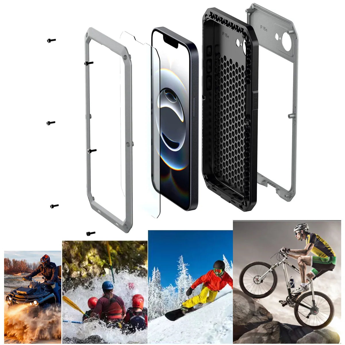 Tough Rugged Metal Shockproof Case for iPhone 17 16 15 14 13 12 11 Pro Max Plus XS XR X SE 2022 8 7 Heavy Duty Full Protective