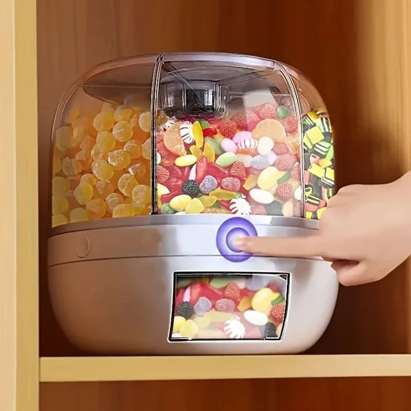 Rotary Dispensing Candy Barrel, Multi-grid Large-capacity Grain Storage Box, Candy, Cereal Food, Large-capacity Storage Barrel