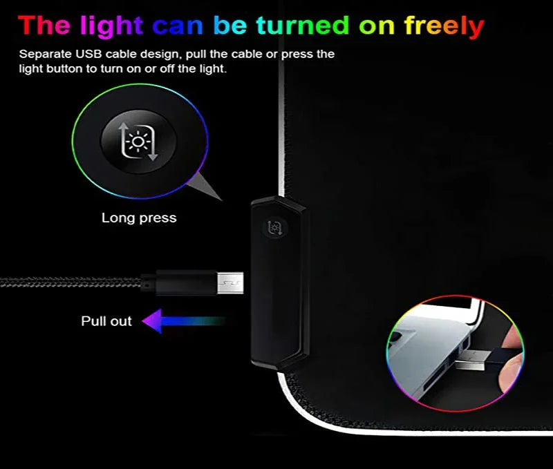 RGB PC Popular games Daves the Diver Mouse Pad XXL Computer esports Accessories Large Keyboard Laptop Table mat LED Gamer Gaming