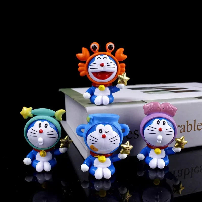 12pcs Doraemon Cartoon The Zodiac Doraemon Action Figure Cute Character Kawaii Anime Figure Pvc Model Toys Kids Birthday Gift
