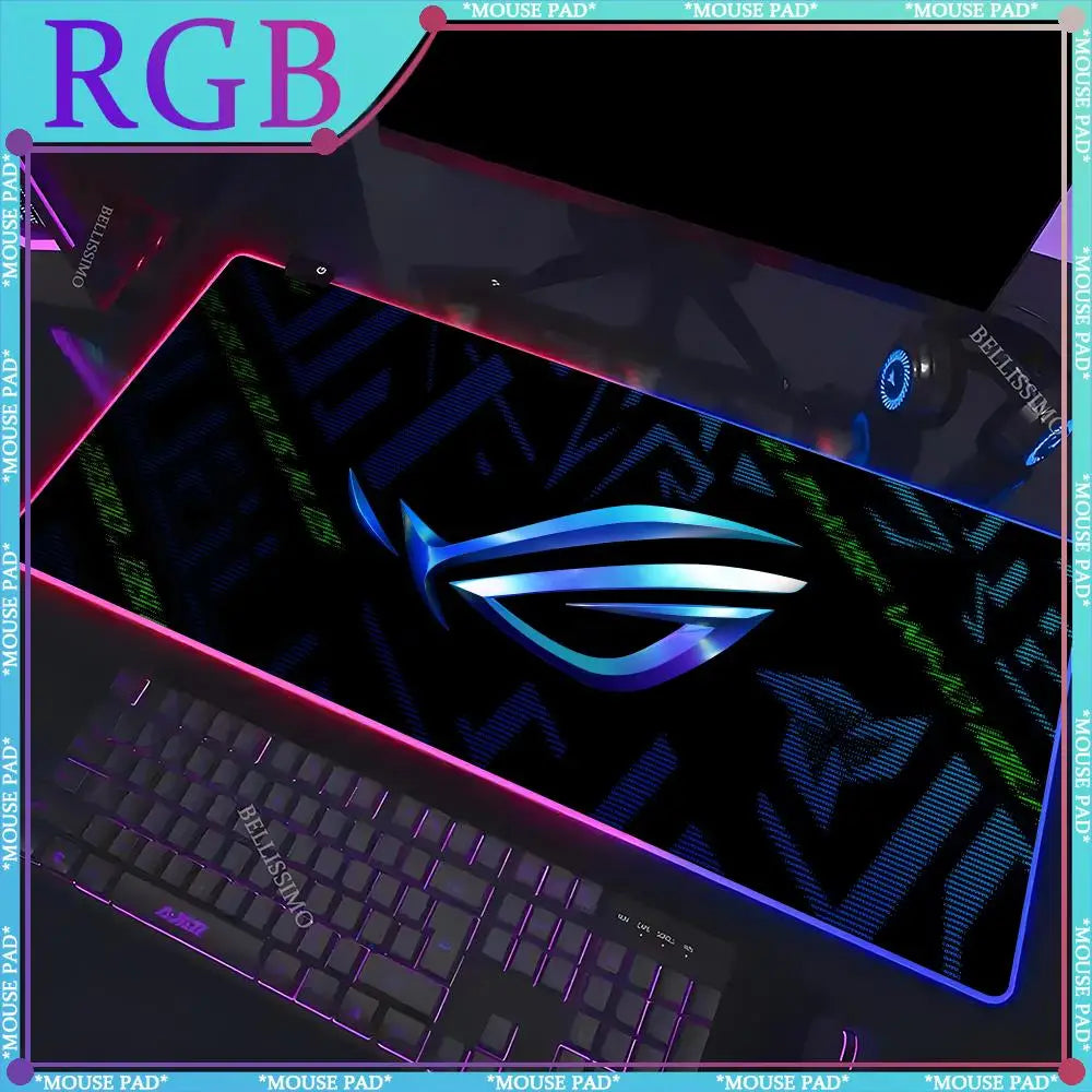 RGB A_Asus Rog mouse cute keyboard pad large table mat LED game electric standard pad anime luminous game computer cabinet pad