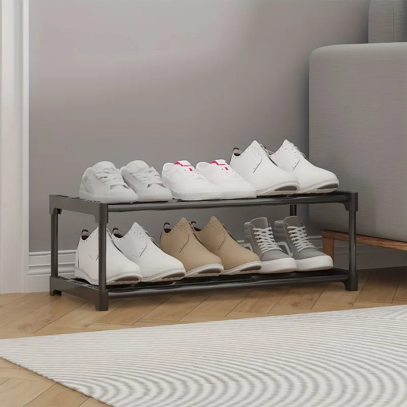 Shoe Rack for Closet,  Adjustable Shoe Rack for Small Space, Small Shoe Organizer for Front Door, Sturdy Metal,Front Door