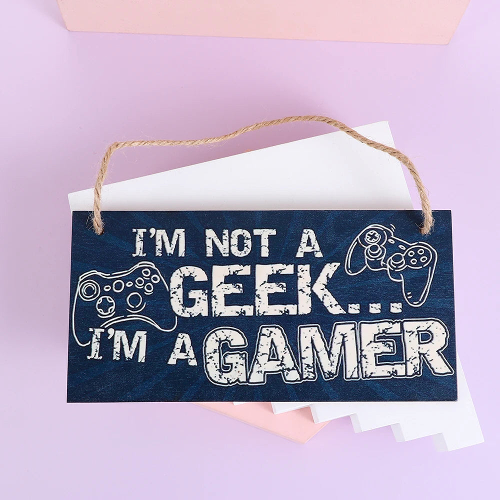 Gaming Room Sign Wood Plaque Do Not Disturb Hanging Pendant I'm Gamer Door Wall Decor Novelty Gift For Teens, Boyfriend, Husband