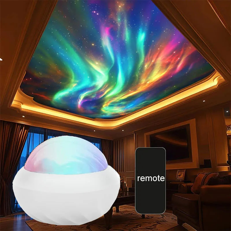 Aurora Starry Northern Light RGB Projection Night Lights USB Plug Remote Control Projector Atmosphere Lamp for Room Party Decor