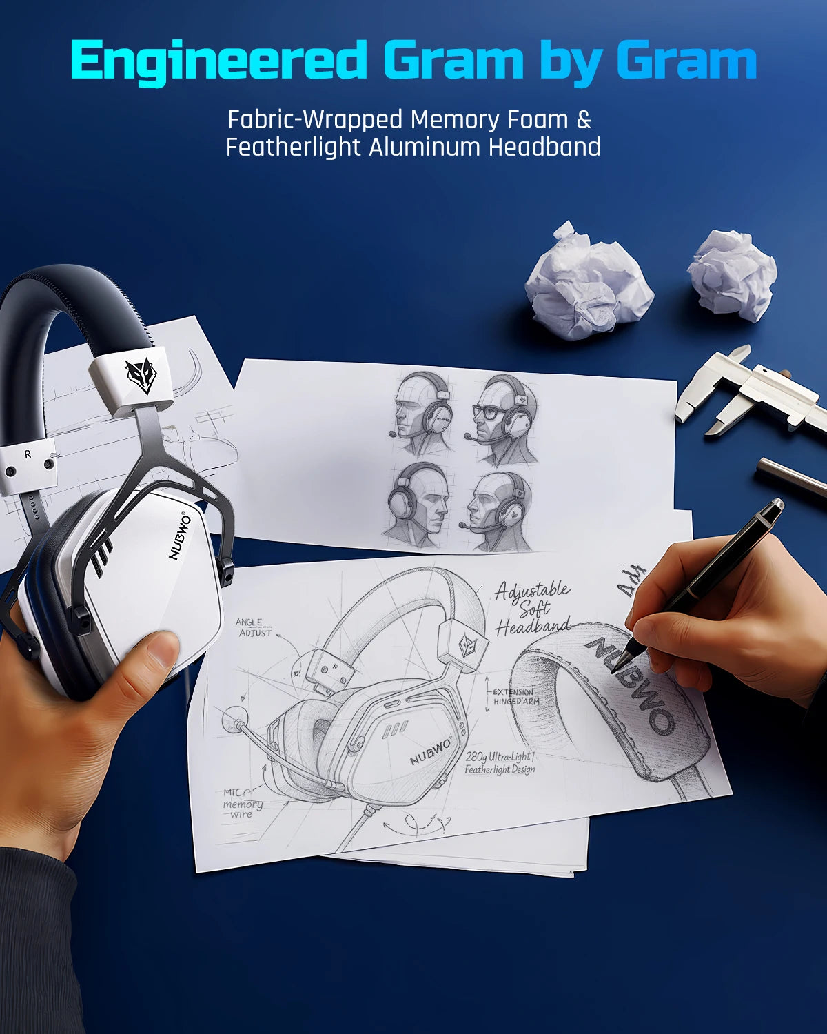 NUBWO HG03 USB-A Gaming Headset with 7.1 Surround and FPS Sound Wired Headphones with Noise Canceling Mic Comfortable Design