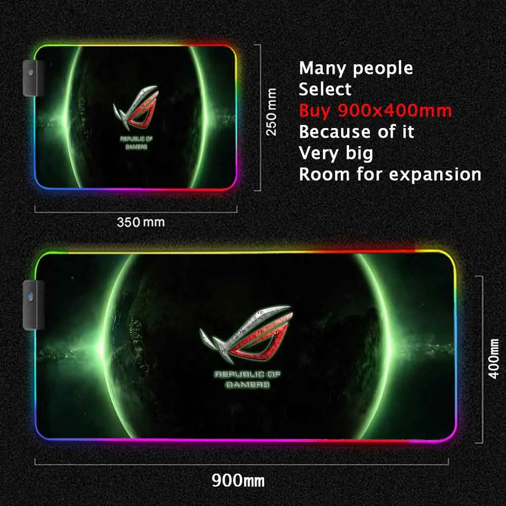 City Asus Rog Mouse Pad Rgb Backlit Mat Republic of Gamers Mouse Mat Pc Accessories Led Mouse Pads Gaming Play Mats Mesa Gamer