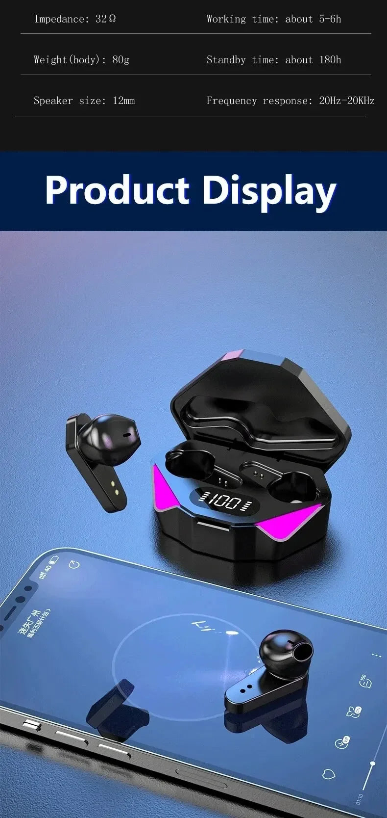 New Gaming Wireless Headphone Bluetooth Earphone audífonos bluetooth inalámbrico freeshippings items ear buds for xiaomi huawei