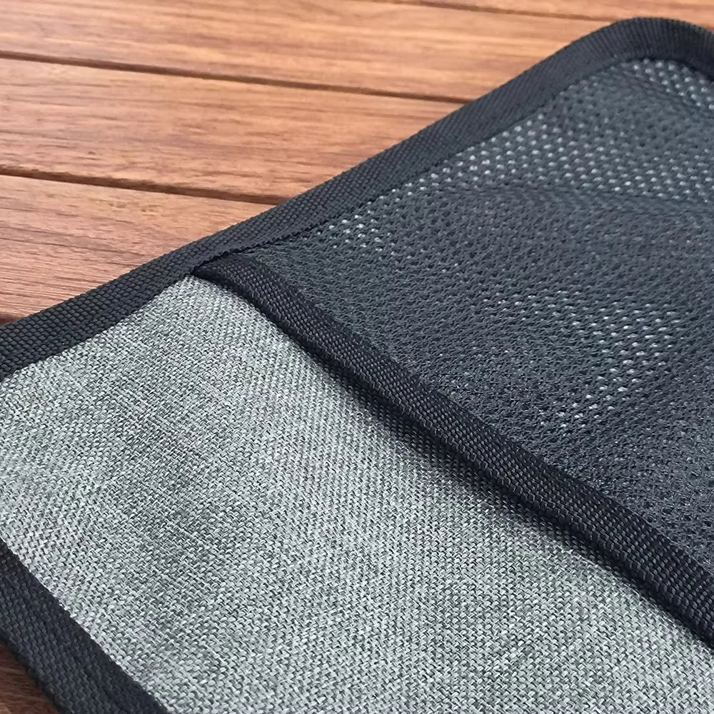 Outdoor Mesh Table Side Storage Bag Hanging Organizer Pocket Portable, Compact, Easy Access for Beach, Patio, Camping Equipment