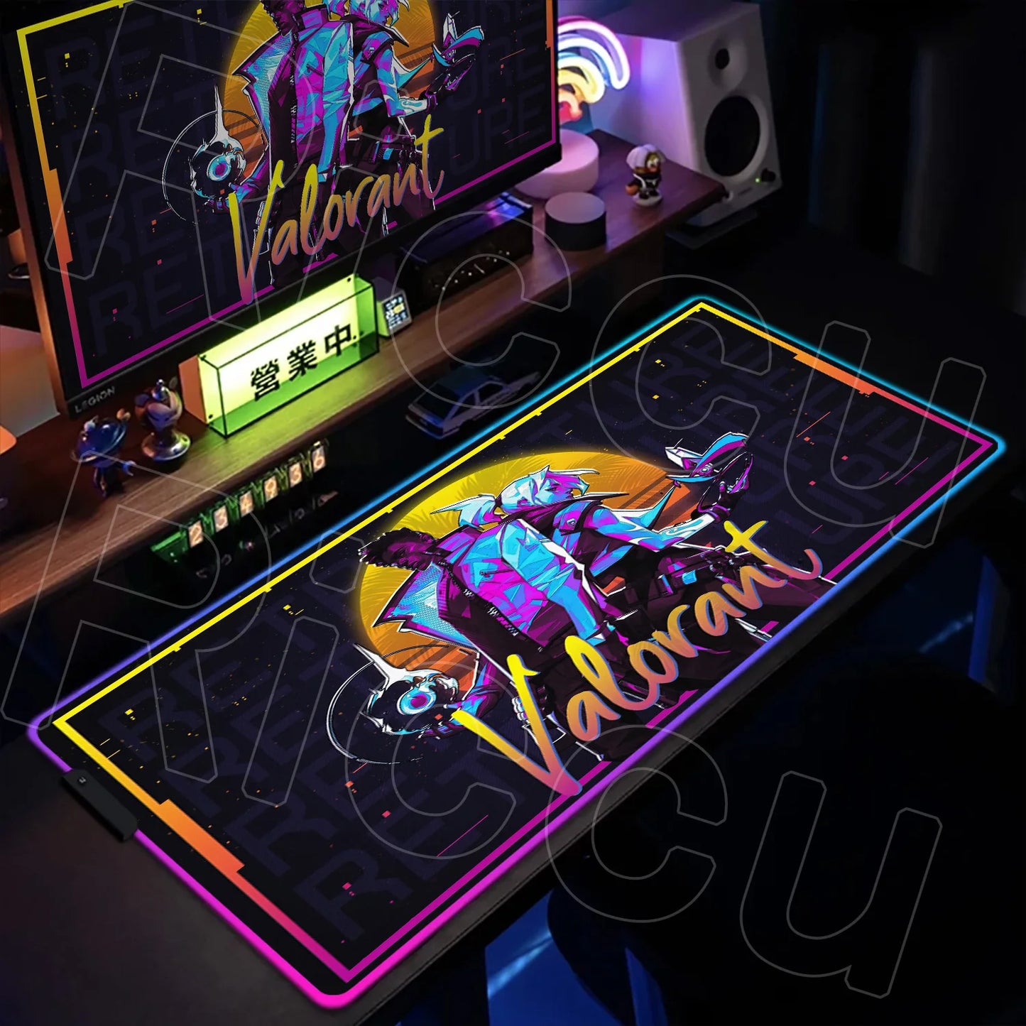 RGB Mouse Pad Gaming Valorant Computer Mice Mat Gamer Led Glowing Keyboard Mausepad 30x80cm PC Cabinet Carpet Office Accessories