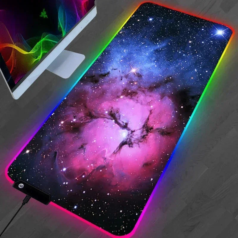 Hot Sell RGB Galaxy Milky Way Mouse Pad Carpet PC Gamer Computer Keyboard Desk Mat anti-slip Mousepad Gaming Accessories 900X400