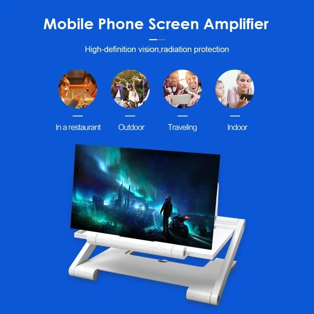 10 inch 3D Screen Amplifier Mobile Phone Screen Video Magnifier HD Expander Projector Smart phone Display Magnifying Bracket