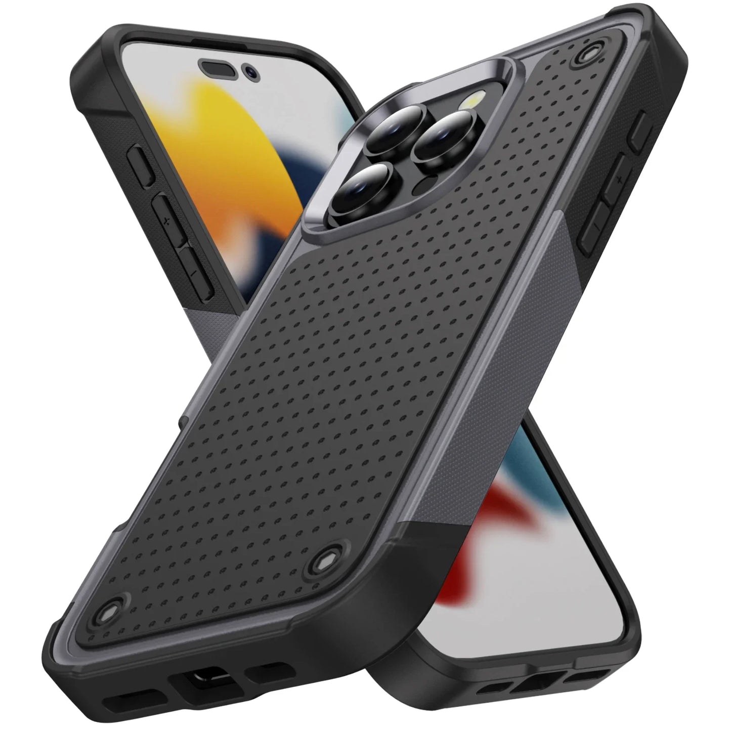 Hybrid Rugged Armor Shockproof Phone Case For iPhone 11 12 13 14 15 16 Pro Max XS XR 8 7 Plus Hard Plastic Frame TPU Back Cover